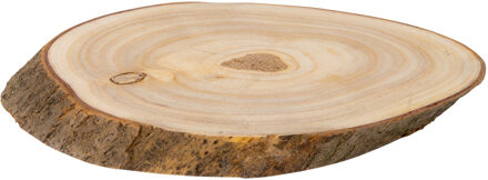 Decoratie boomschijf - hout - 26 x 16 x 2,5 cm - ovaal