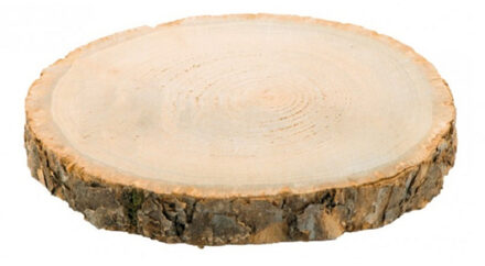 Decoratie boomschijf met schors - hout - D24 x H2 cm - rond