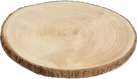Decoratie boomschijf - Paulowna hout - D25 cm - Dikte 2 cm - onderzetter - plateau