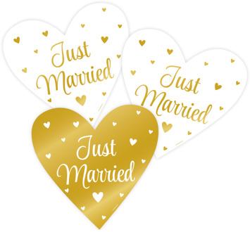Decoratie Borden 'Just Married' wit/goud Multikleur - Print