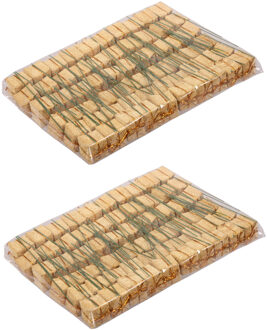 Decoratie cadeautjes - prikkers - 120x st - goud - 2,5 cm - glitter - mini cadeaus