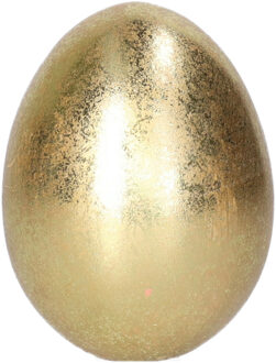Decoratie Ei - Goud kleurig - 1x - keramiek - 8 x 9 cm - Paasdecoratie - paaseieren - Gouden eieren Goudkleurig