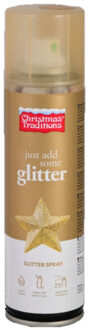 Decoratie glitterspray goud (100ml)