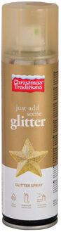 Decoratie glitterspray goud (100ml)