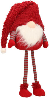 Decoratie gnome/kabouter pop - H55 cm - rood - kerstman pop - Kerstman pop