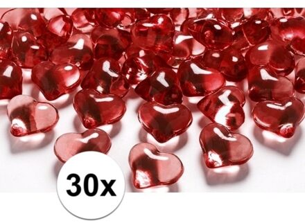 Decoratie hartjes rood 30 stuks - Hobbydecoratieobject