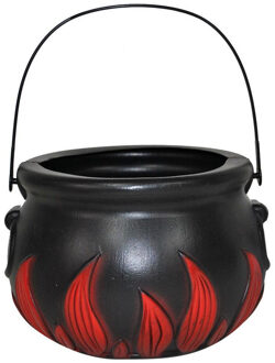 Decoratie heksenketel/kookpot zwart - 18 cm - Halloween versiering