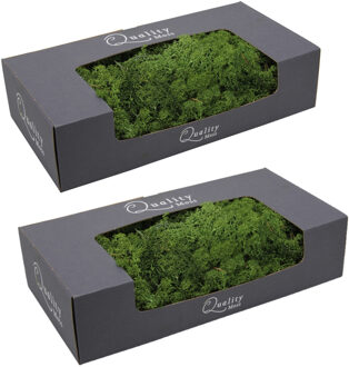 Decoratie/hobby mos - 2x pakjes - donkergroen - 500 gram