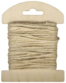 Decoratie/hobby touw jute op kaart - 10 meter x 8 mm - Creatief hobbytouw - Cadeautjes inpakken Beige