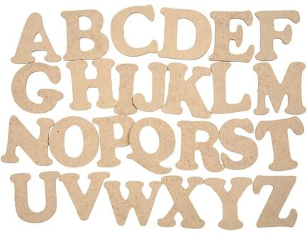 Decoratie houten alfabet letters set 26 stuks Bruin