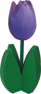 Decoratie houten paarse tulpen