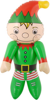 Decoratie kerstelf - opblaasbaar - H65 cm - opblaas figuur/pop