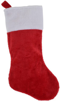 Decoratie kerstsok - rood - H43 cm - polyester - traditioneel - kerstsokken