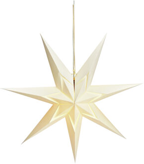 Decoratie kerstster - wit - 60 cm - papier - 7 punten - hangend