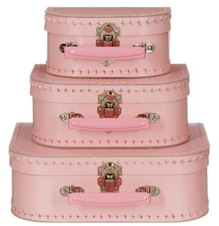 Decoratie koffertje lichtroze 20 cm - Kinderkoffers