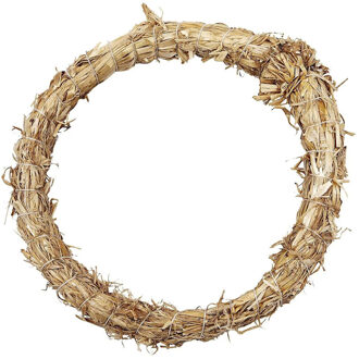 Decoratie krans van stro - 21 x 2 cm - DIY kransen maken - Kerstkransen Beige