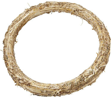 Decoratie krans van stro - 35 x 3 cm - DIY kransen maken - kerst deurkrans