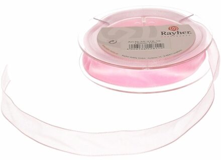 decoratie organza sierlint - roze - 1,5 cm/15 mm x 10 meter - Cadeaulint satijnlint - Cadeaulinten