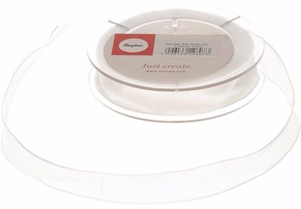 decoratie organza sierlint - wit - 1,5 cm/15 mm x 10 meter - Cadeaulint satijnlint - Cadeaulinten