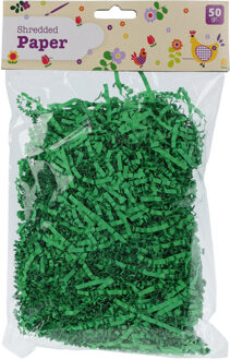 Decoratie paasgras vulmateriaal - crepe papier - groen - 50 gram - Feestdecoratievoorwerp