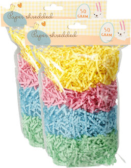 Decoratie paasgras vulmateriaal - in verschillende kleuren - papier - 100 gram
