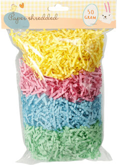 Decoratie paasgras vulmateriaal - in verschillende kleuren - papier - 50 gram