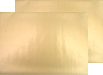 Decoratie plakfolie - 2x - goud metallic kleur - 45 cm x 200 cm - zelfklevend