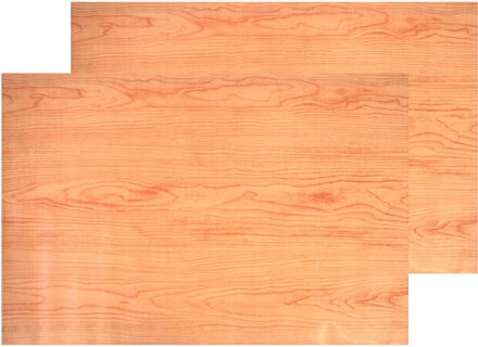 Decoratie plakfolie - 2x - lichtbruin hout patroon - 45 cm x 200 cm - zelfklevend