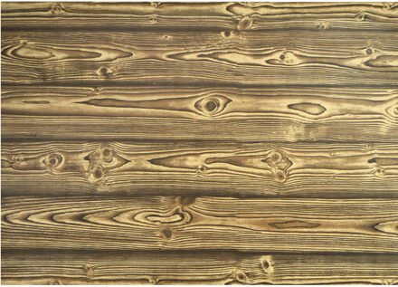 Decoratie plakfolie - 3x - bruin hout patroon - 45 cm x 2 m - zelfklevend