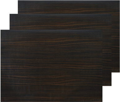 Decoratie plakfolie - 3x - donkerbruin hout patroon - 45 cm x 200 cm - zelfklevend