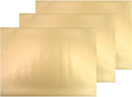 Decoratie plakfolie - 3x - goud metallic kleur - 45 cm x 200 cm - zelfklevend