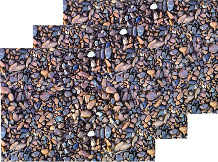 Decoratie plakfolie - 3x - kiezel steentjes patroon - 45 cm x 200 cm - zelfklevend