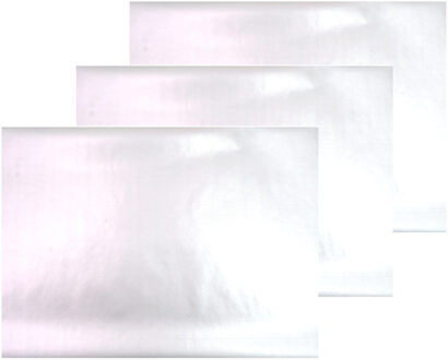 Decoratie plakfolie - 3x - zilver metallic kleur - 45 cm x 200 cm - zelfklevend