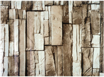 Decoratie plakfolie - lichtbruin steen patroon - 45 cm x 2 m - zelfklevend