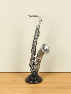 Decoratie Saxofoon, aluminium kleur 37 cm