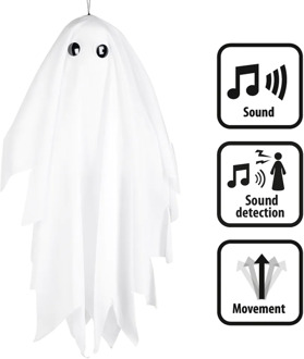Decoratie Schuddend spook (48cm) Wit - Transparant