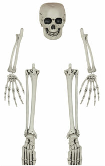Decoratie skelet/botten set - 5-delig - Horror/Halloween kerkhof thema Wit