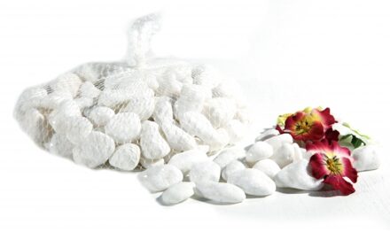 Decoratie stenen in het wit - 2x kilo - voor in een glazen vaas/potje/aquarium - mini steentjes