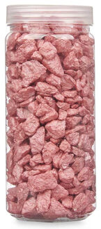 decoratie stenen/steentjes/kiezels - roze - 10-20 mm steentjes - potje 700 gram