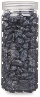 decoratie stenen/steentjes/kiezels - zwart - 10-20 mm steentjes - potje 700 gram