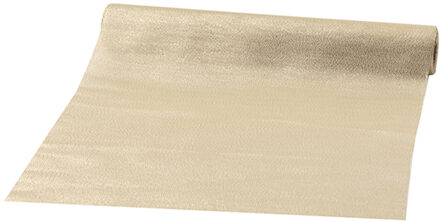 Decoratie stof/tafelloper - champagne - op rol - 300 x 30 cm - stof