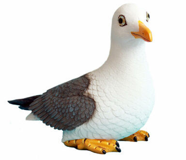 Decoratie Tuin/huis beeldje vogel - zeemeeuw - polystone - 25 cm - Maritiem