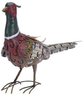 Decoratie Tuinbeeld Fazant - metaal - 58 x 20 x 40 cm - Tuinbeelden Multikleur