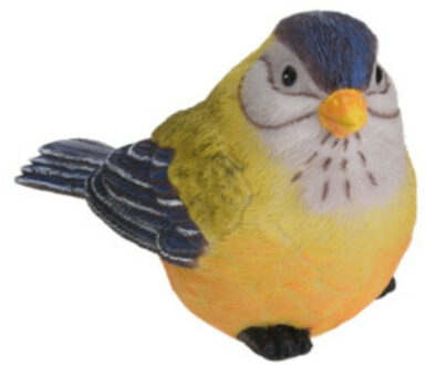 Decoratie Tuinbeeld vogeltje - putter - polystone - 12 cm - Tuinbeelden Oranje