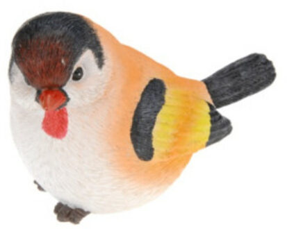 Decoratie Tuinbeeld vogeltje - putter - polystone - 13 cm