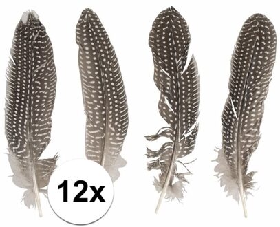 Decoratie - veren - Fazant - set van 12x stuks - Sierveren - 22cm Multi