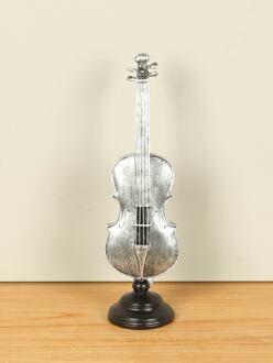 Decoratie Viool, aluminium kleur 37 cm