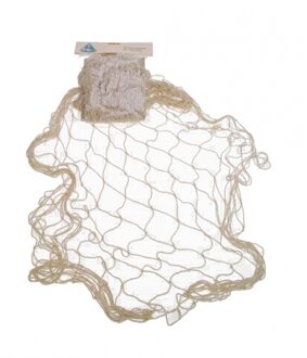 Decoratie visnet - 120 x 250 cm - Maritieme decoratie - naturel kleur
