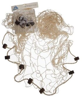 Decoratie visnet met kurk - Naturel - 120 x 250 cm - Visnetten - Katoen