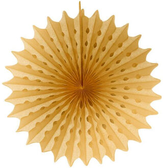 Decoratie waaier van papier - Honeycomb - goud - Dia 45 cm - Feest versiering Goudkleurig